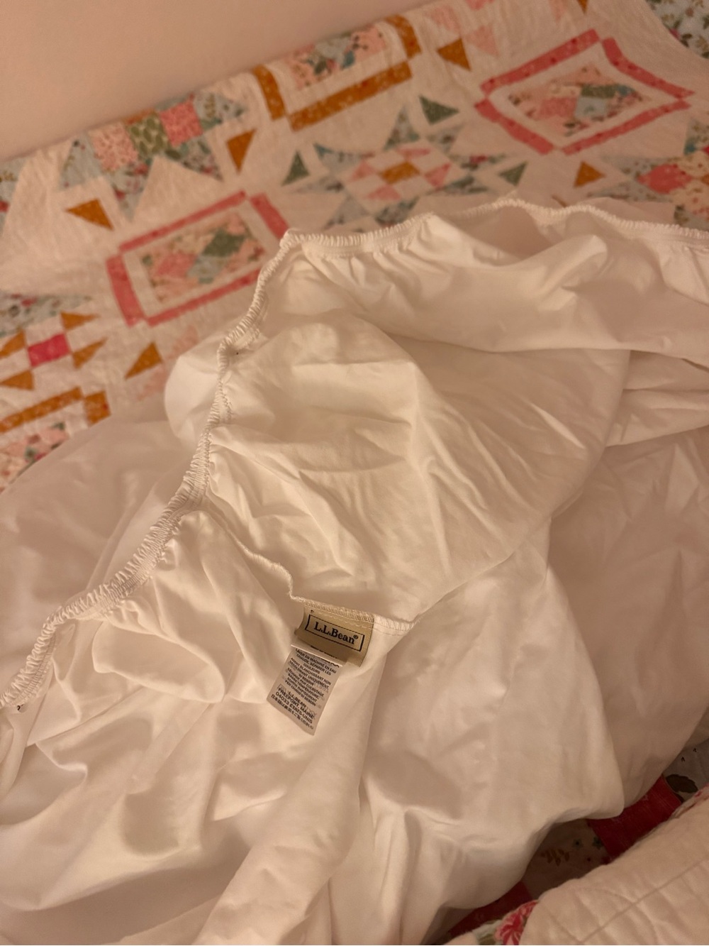 (2) L.L.Bean White Fitted Sheet bottoms only
